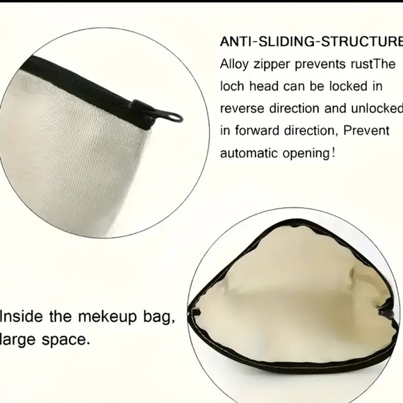 Chic London Eye Cosmetic Bag - Cream and Red - Picture 4 of 4